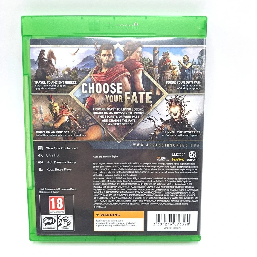 Assassins Creed Odyssey Xbox One‎ X Enhanced 4K HDR Video Game Complete Tested